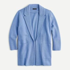 J. Crew Factory Light Blue Open-Front Coatigan